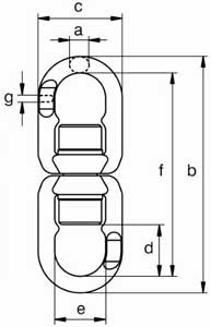 Рис.1. Чертеж вертлюг ELD (проушина-проушина)