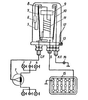 Схема реле указателей поворота РС-57Б
