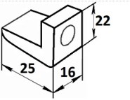 Схема подвижного электроконтакта 25х22х16