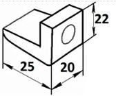 Схема подвижного электроконтакта 25х22х20