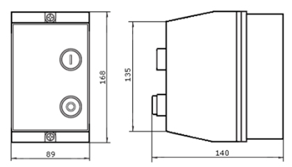 Габаритные размеры пускателя ПМК 12 (LE1-D12)